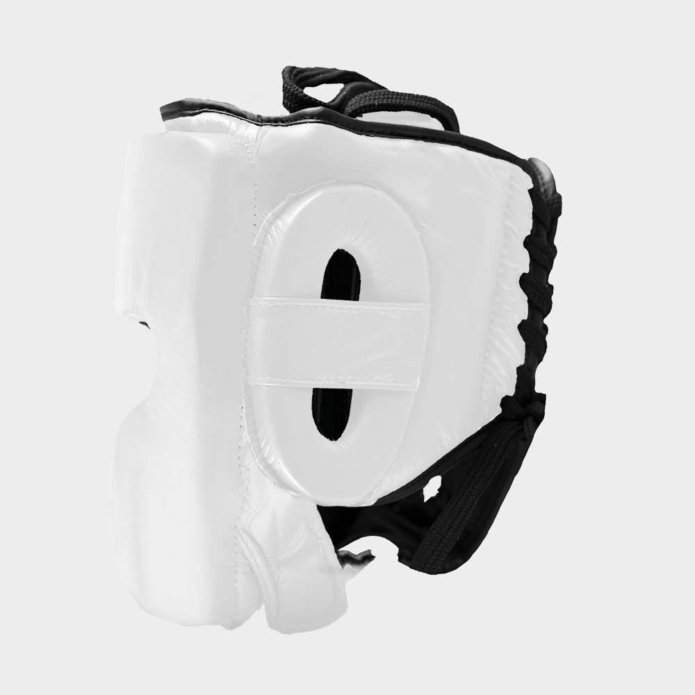 Caschetto da Boxe Full Guard Bianco In Vera Pelle | Guerrero™