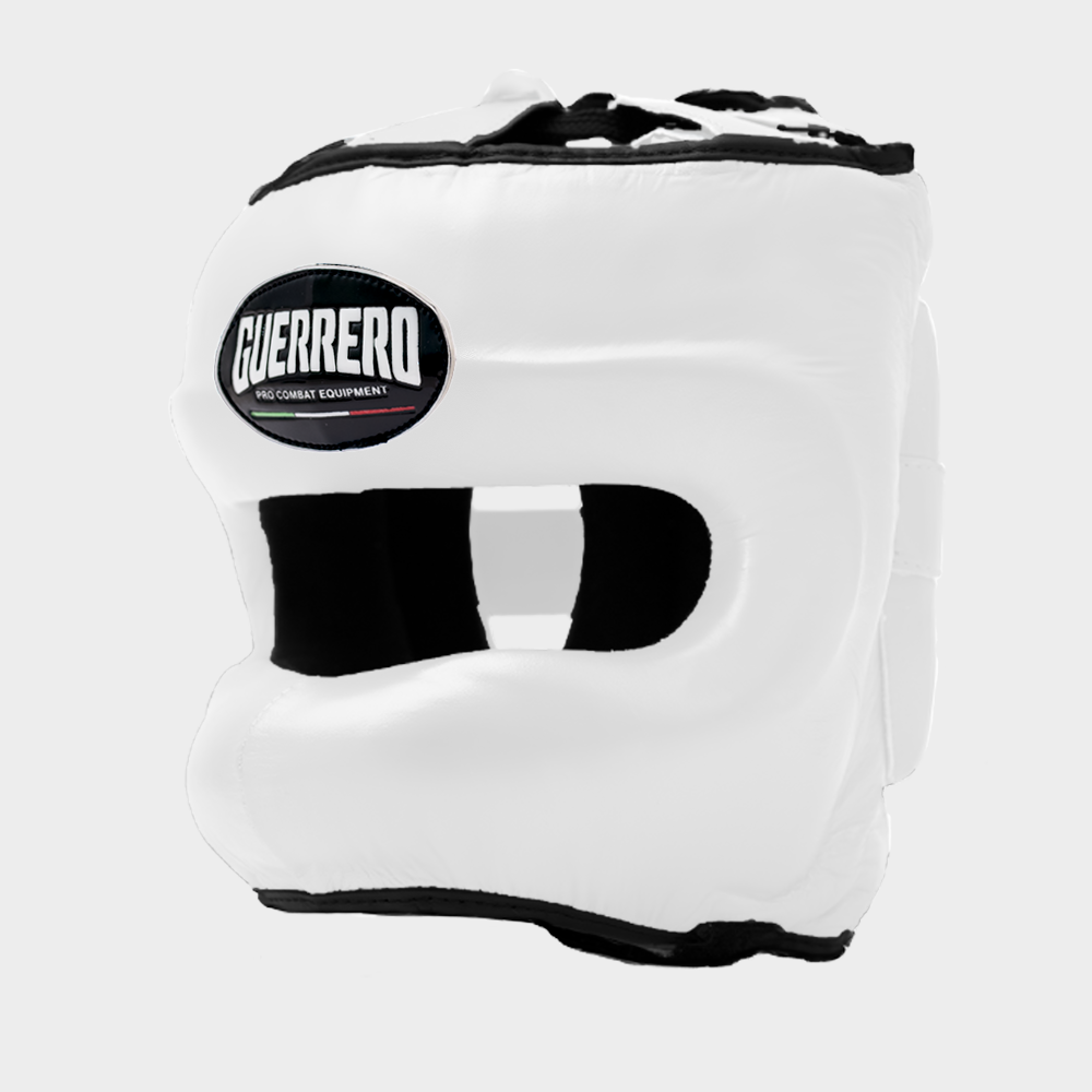 Guantoni Titan Più Caschetto Face Shield Bianco in vera pelle | Guerrero