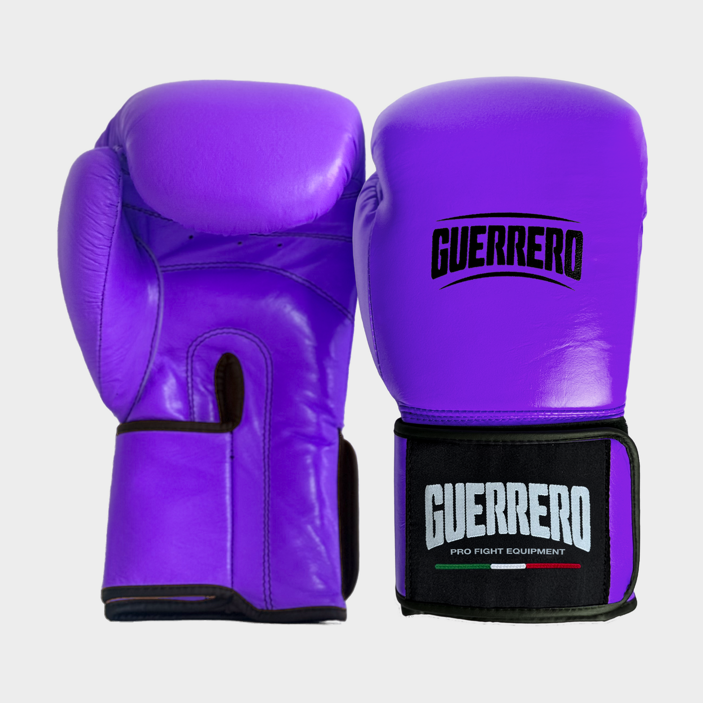 Guantoni da Boxe Viola In Vera Pelle – Strap Series | Guerrero™