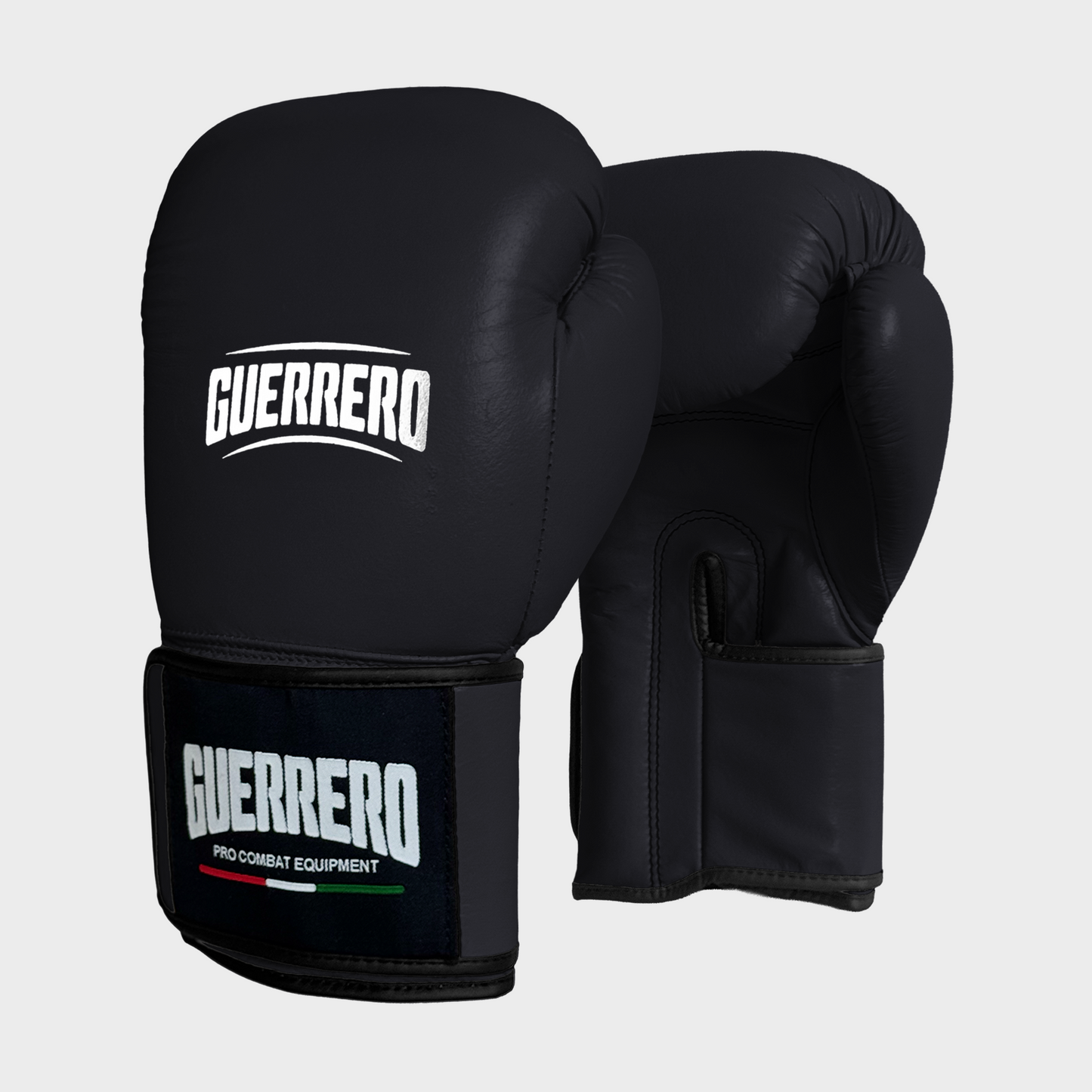 Guantoni da Boxe Neri In Vera Pelle – Strap Series | Guerrero™