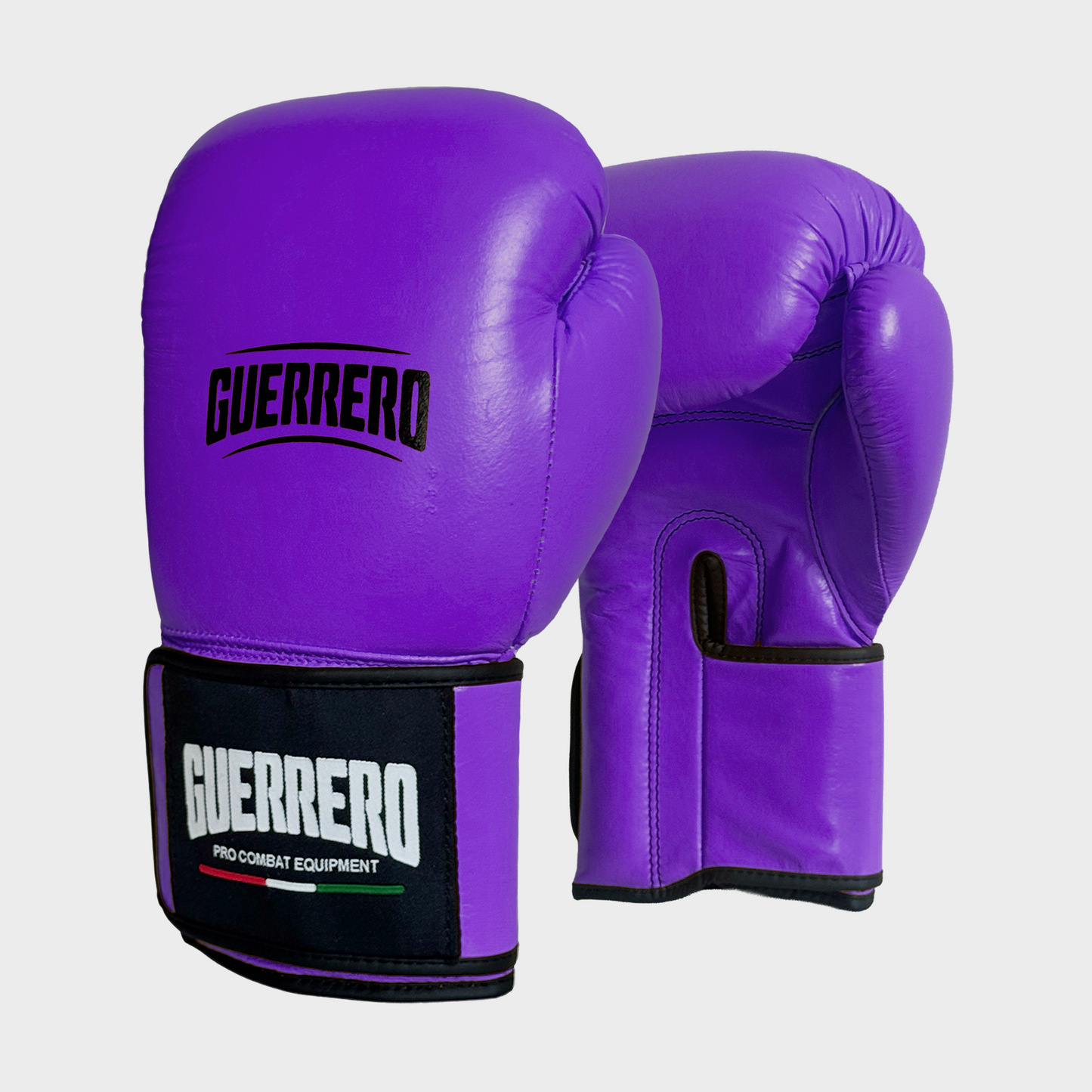 Guantoni da Boxe Viola In Vera Pelle – Strap Series | Guerrero™