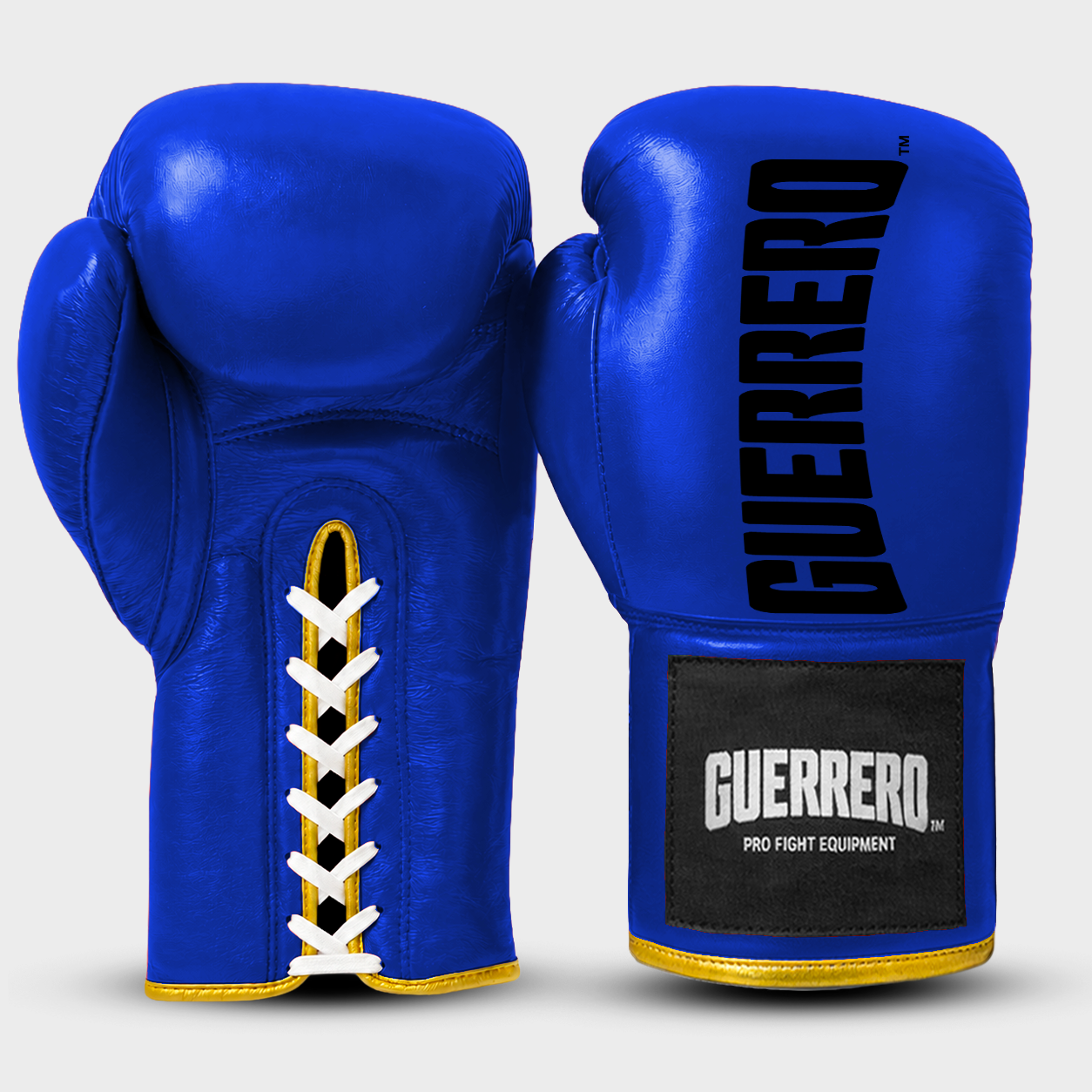 Kit de sparring, gants Titan Laces et casque Max Vision en cuir véritable bleu | Guerrero