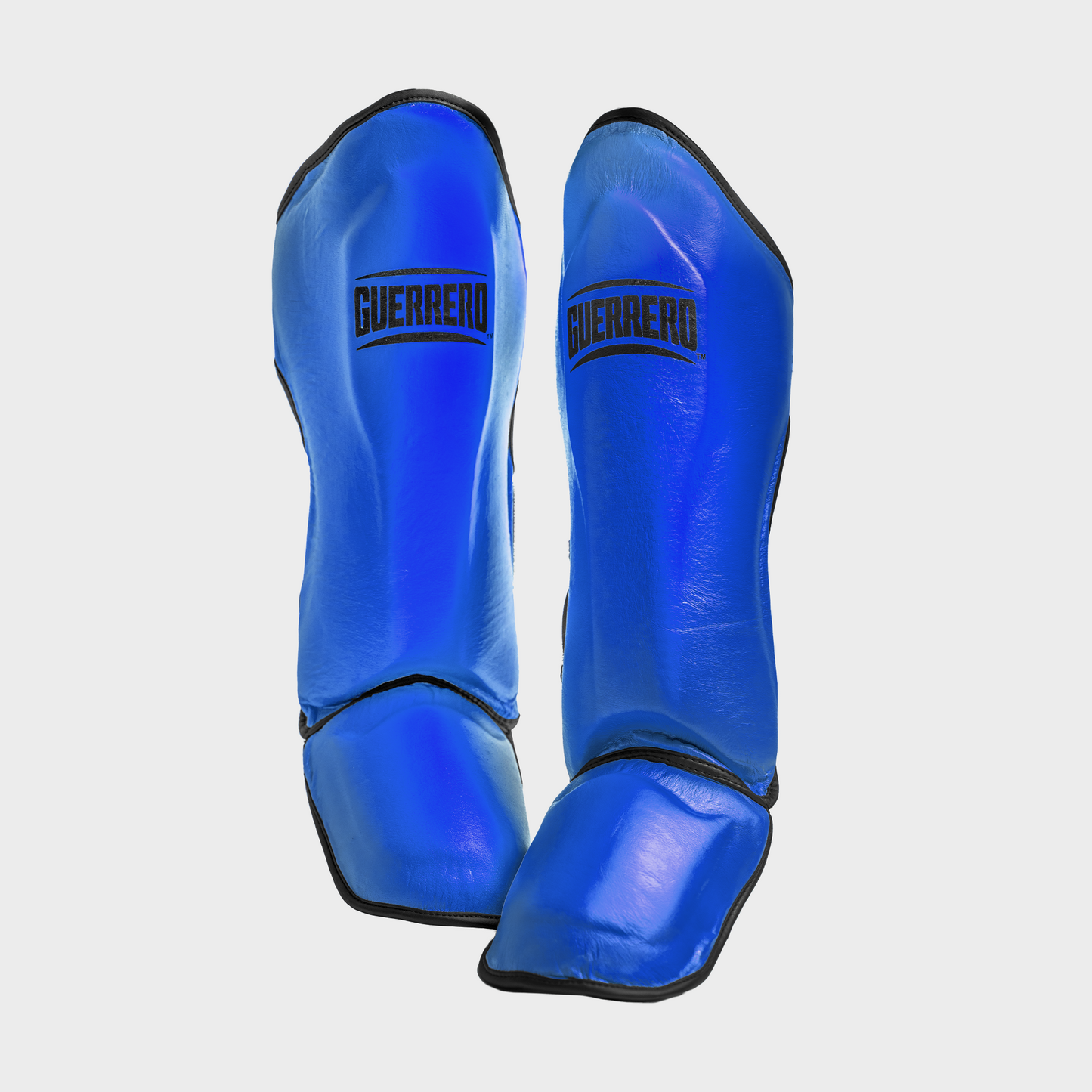 Paratibie Da Combattimento Impact Blu In Vera Pelle | Guerrero™