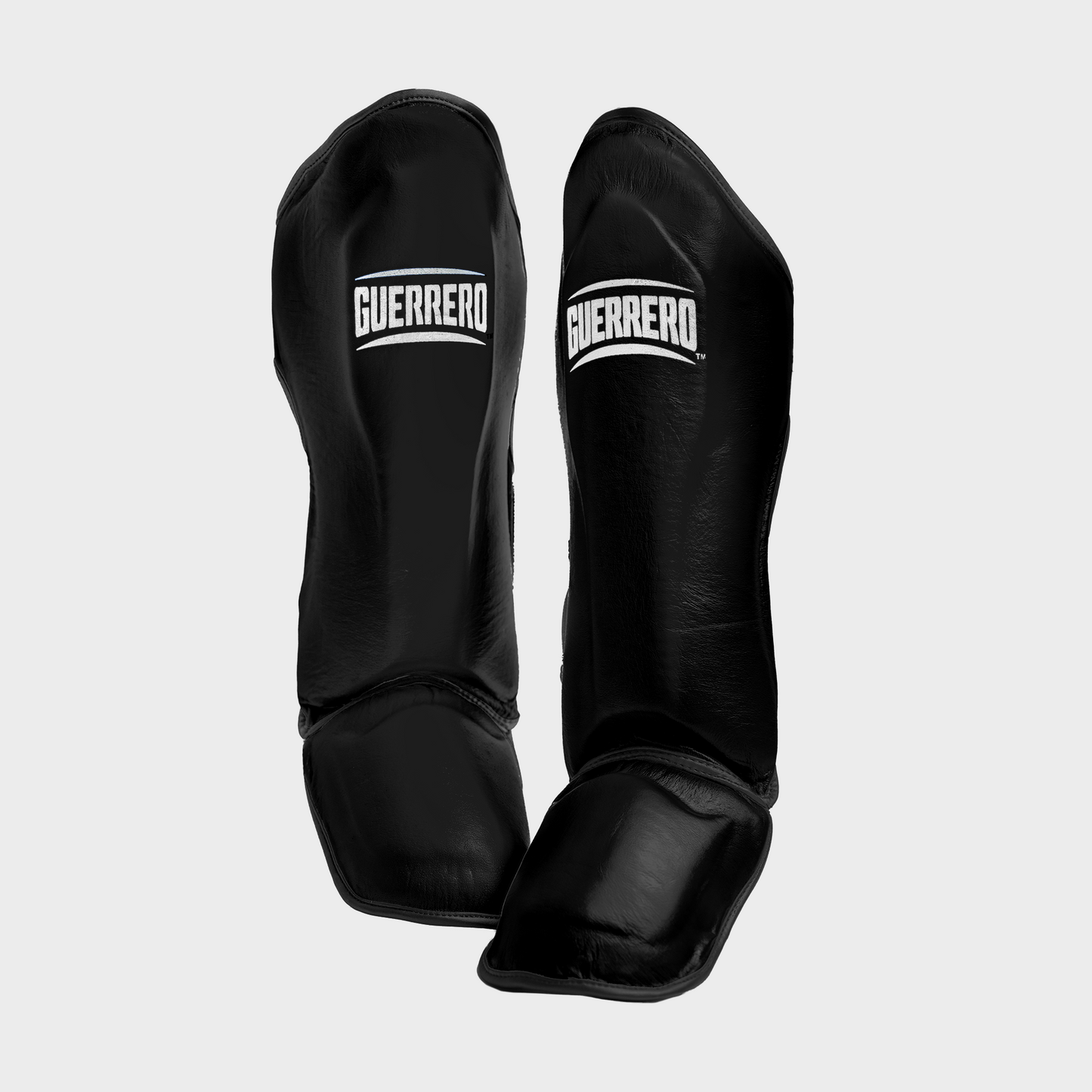 Paratibie da Combattimento Impact Nere In Vera Pelle | Guerrero™