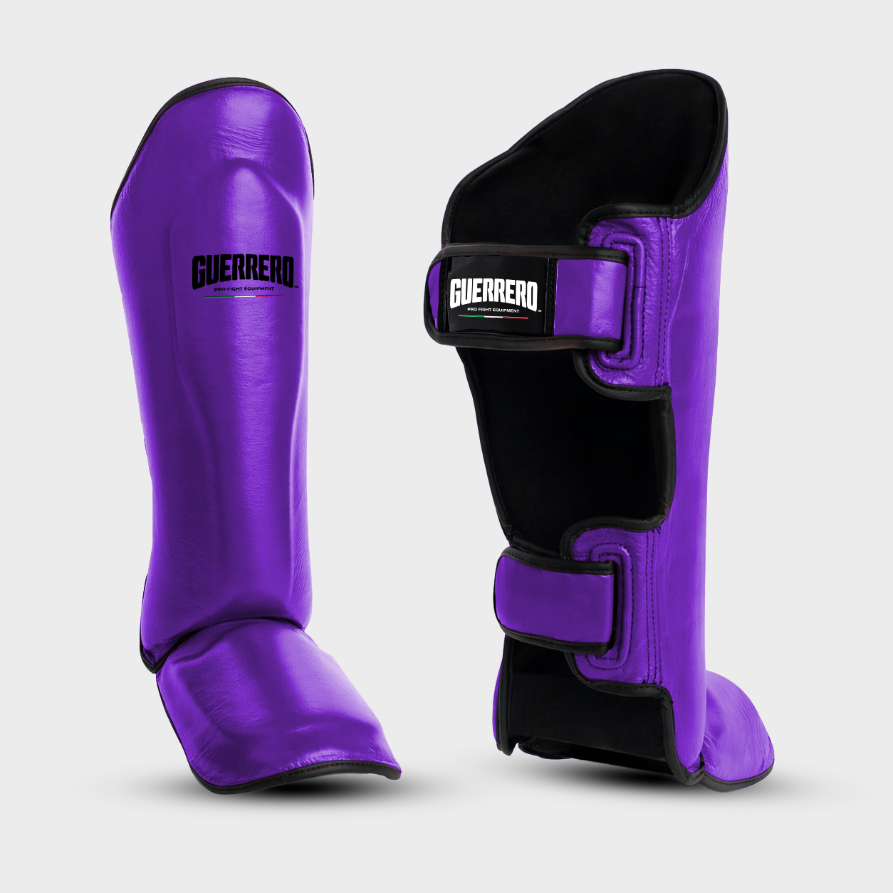 Sparring Kit Guantoni PRO Più Caschetto Full Guard E Paratibia Impact Viola in vera pelle | Guerrero