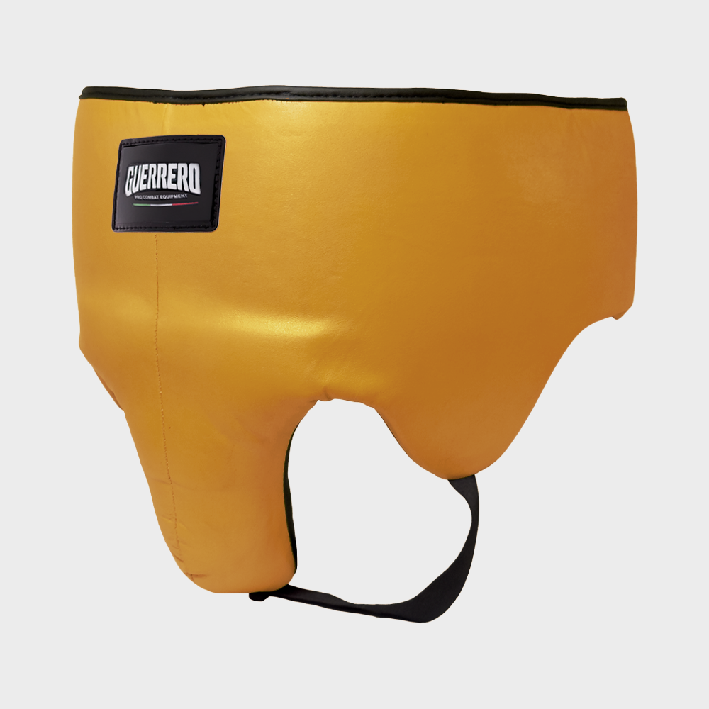 Guantoni Flex Strike Più Caschetto Full Guard E Conchiglia Protettiva Oro in vera pelle | Guerrero