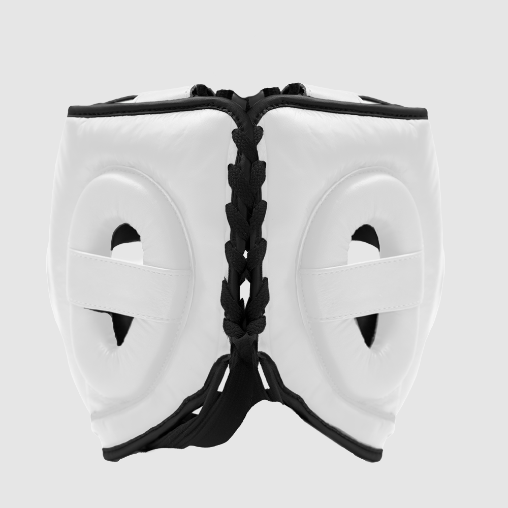 Caschetto da Boxe Face Shield Bianco In Vera Pelle | Guerrero™