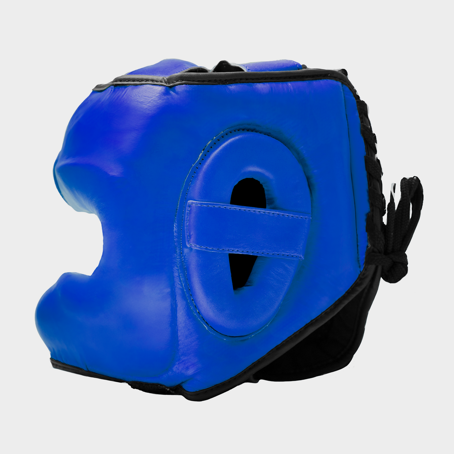 Caschetto da Boxe Face Shield Blu In Vera Pelle | Guerrero™