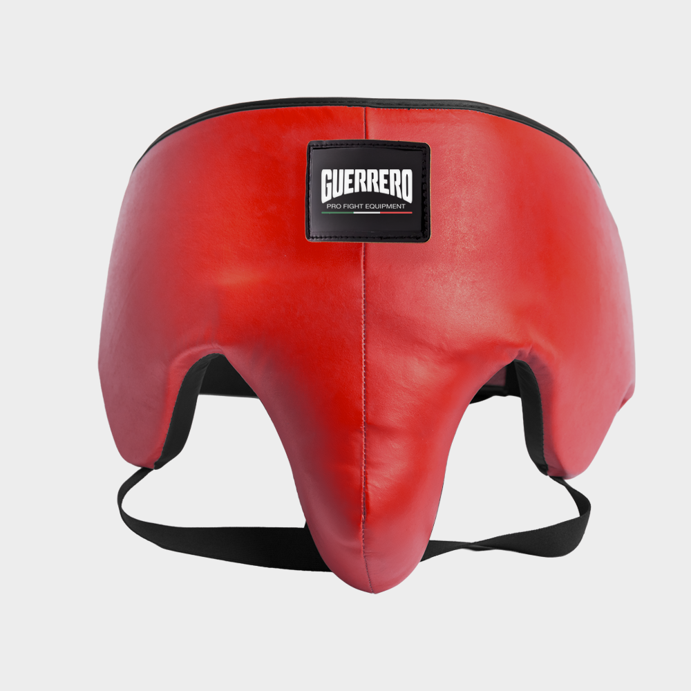 Conchiglia Protettiva da Combattimento Rossa In Vera Pelle – Core Shield Series | Guerrero™