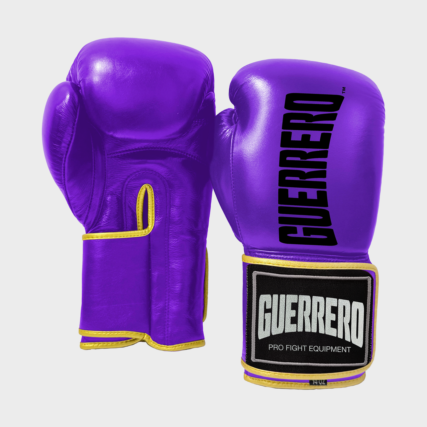 Guantoni da Boxe Titan Gold Viola con Dettagli Oro in Vera Pelle | Guerrero™