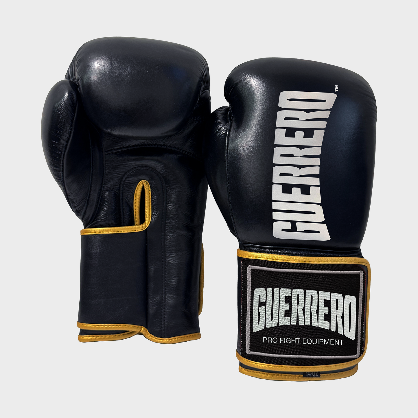 Guantoni da Boxe Titan Gold Neri con Dettagli Oro in Vera Pelle | Guerrero™
