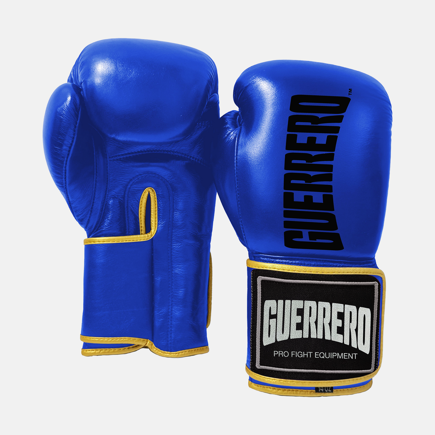 Guantoni da Boxe Titan Gold Blu con Dettagli Oro in Vera Pelle | Guerrero™