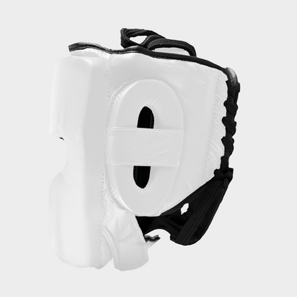 Caschetto da Boxe Full Guard Bianco In Vera Pelle | Guerrero™