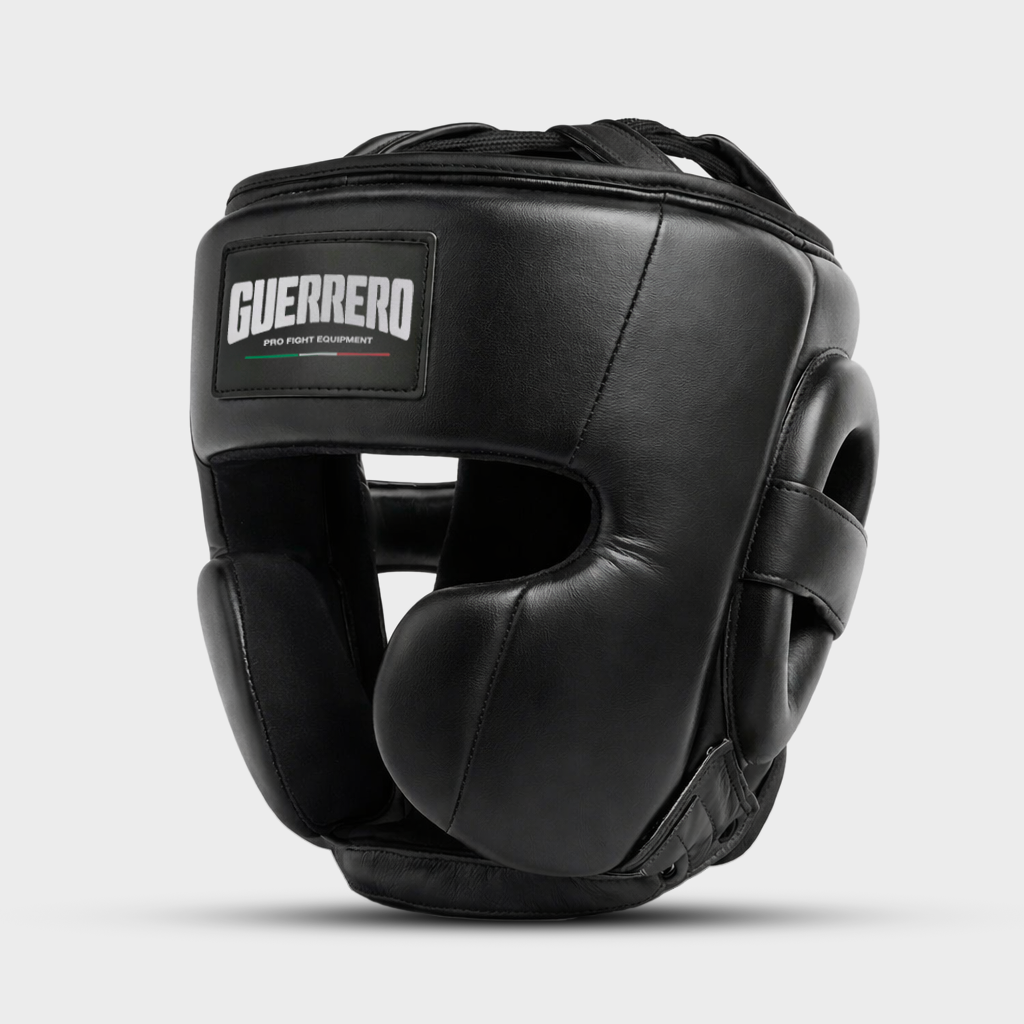 Titan Gloves Plus Full Guard Helmet in Black Genuine Leather | Guerrero