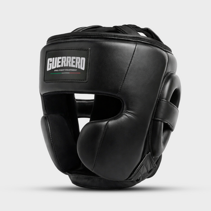 Titan Gloves Plus Full Guard Helmet in Black Genuine Leather | Guerrero