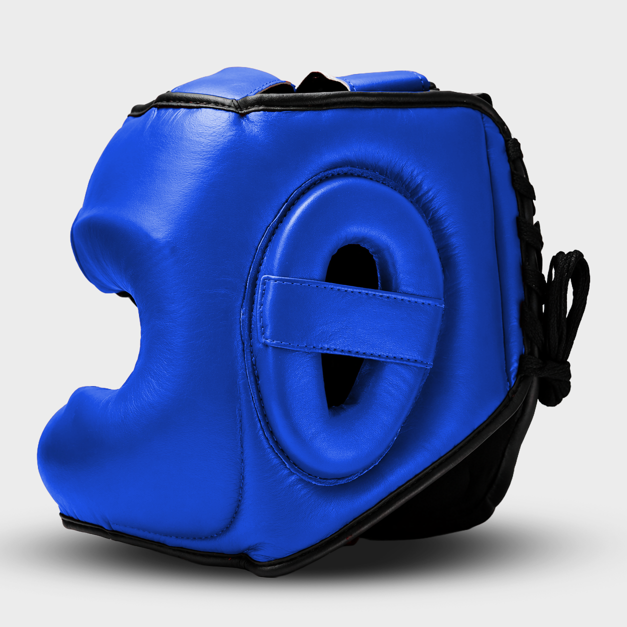 Caschetto da Boxe Face Shield Blu In Vera Pelle | Guerrero™