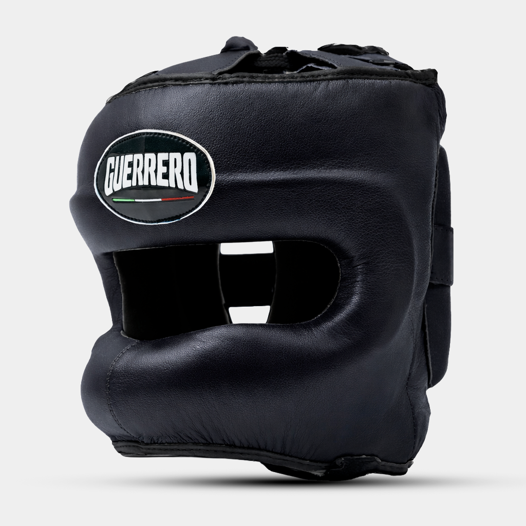Sparring Kit Guantoni PRO Più Caschetto Max Vision Nero in vera pelle | Guerrero