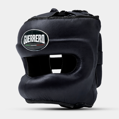 Sparring Kit Guantoni PRO Più Caschetto Max Vision Nero in vera pelle | Guerrero