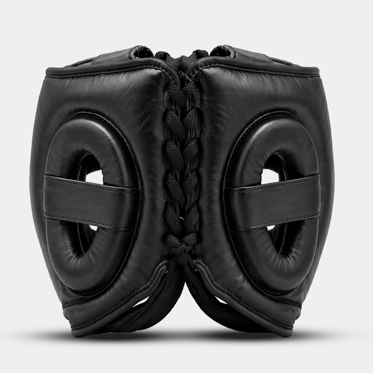 Casque de boxe en cuir véritable noir avec visière | Guerrero™
