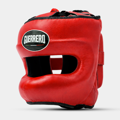 Sparring Kit Guantoni PRO Più Caschetto Max Vision Rosso in vera pelle | Guerrero