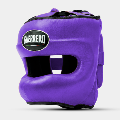 Sparring Kit Guantoni PRO Più Caschetto Max Vision Viola in vera pelle | Guerrero