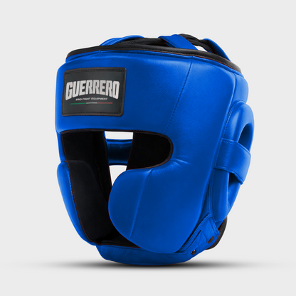 Titan Gloves Plus Full Guard Blue Helmet in Genuine Leather | Guerrero