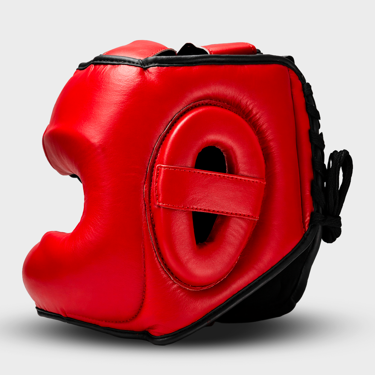 Face Shield Red Genuine Leather Boxing Helmet | Guerrero™