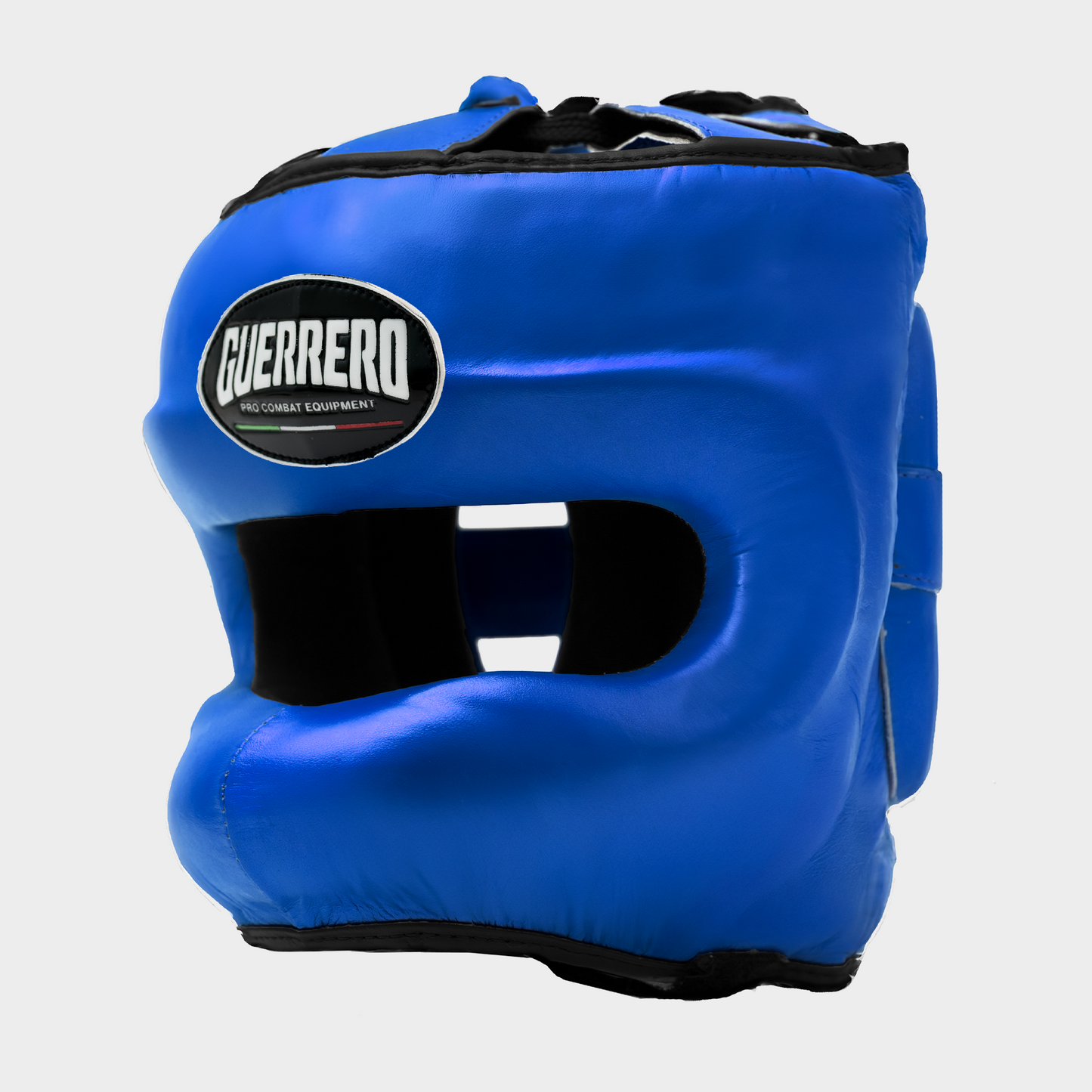 Guantoni Flex Strike Più Caschetto Max Vision e Conchiglia Protettiva Blu in vera pelle | Guerrero
