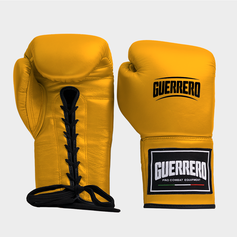 Guantoni da Boxe Elite Guard Oro In Vera Pelle | Guerrero™