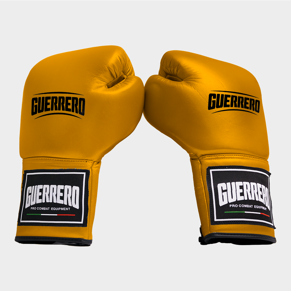 Guantoni da Boxe Elite Guard Oro In Vera Pelle | Guerrero™