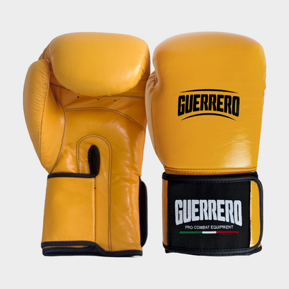 Guantoni da Boxe Flex Strike Oro In Vera Pelle – Strap Series | Guerrero™