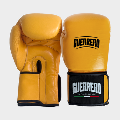 Guantoni da Boxe Flex Strike Oro In Vera Pelle – Strap Series | Guerrero™