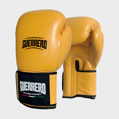 Guantoni da Boxe Flex Strike Oro In Vera Pelle – Strap Series | Guerrero™