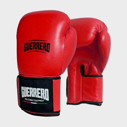 Guantoni da Boxe Rossi In Vera Pelle – Strap Series | Guerrero™