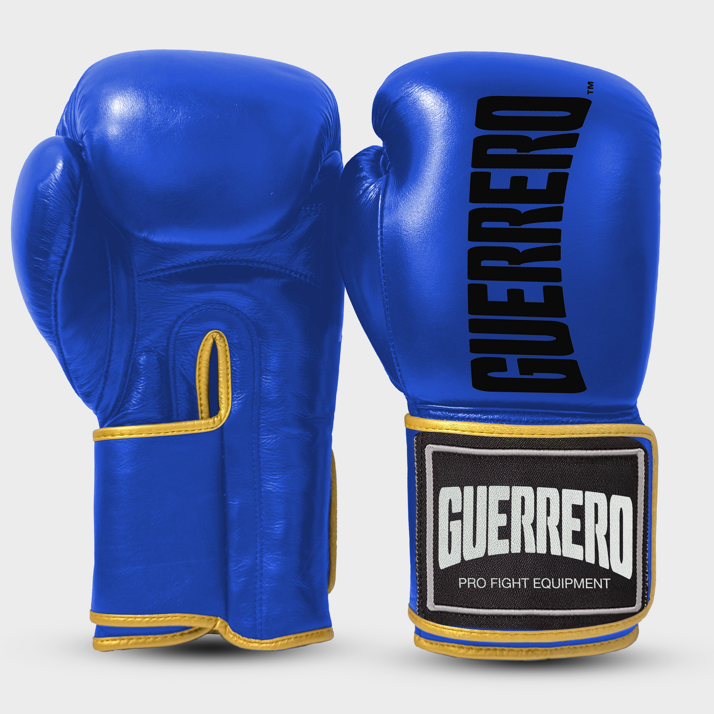 Guerrero™ Titan Blue Genuine Leather Boxing Gloves