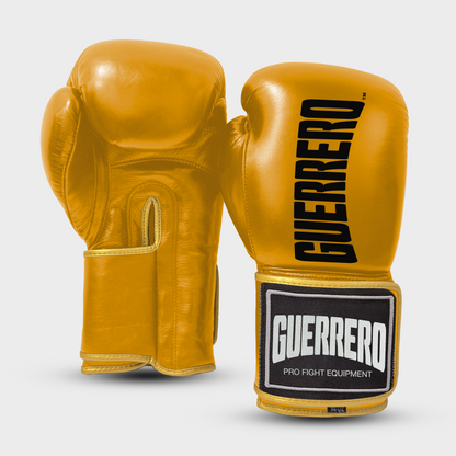 Sparring Kit Guantoni Titan Più Caschetto Full Guard Oro in vera pelle | Guerrero