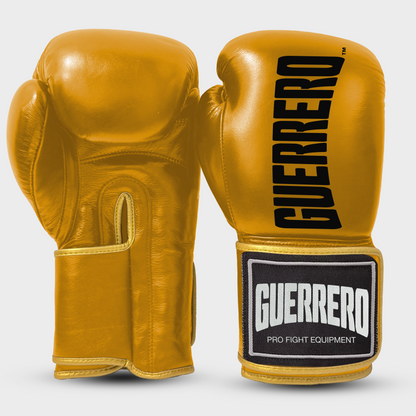 Kit de sparring: Guantes Titan Plus, protector de cabeza Max Vision y coquilla protectora dorada de cuero genuino | Guerrero