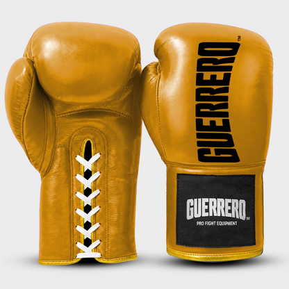 Sparring Kit Guantoni Titan Laces Più Caschetto Max Vision Oro in vera pelle | Guerrero