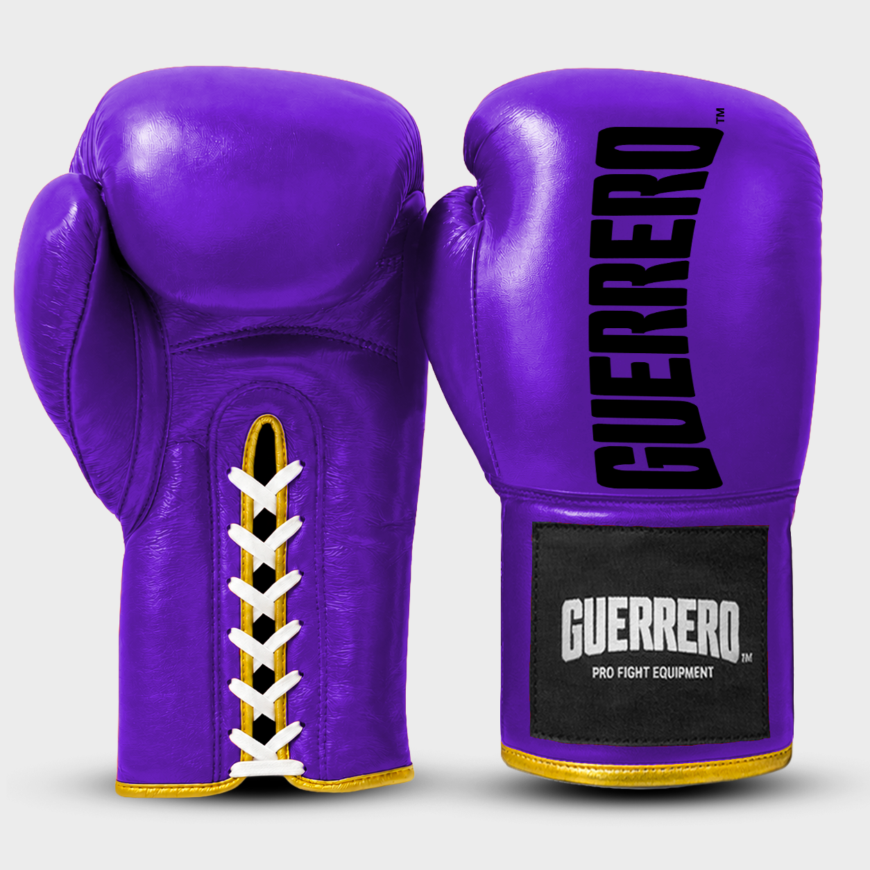 Sparring Kit Guantoni Titan Laces Più Caschetto Full Guard E Conchiglia Protettiva Viola in vera pelle | Guerrero