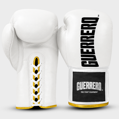 Sparring Kit Guantoni Titan Laces Più Caschetto Max Vision Bianchi in vera pelle | Guerrero