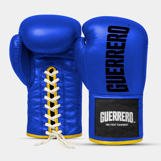 Guantoni da Boxe in Vera Pelle Titan Blu Laces Guerrero™