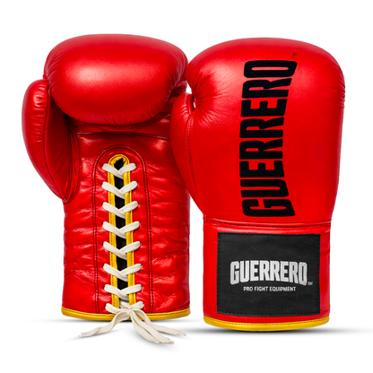 Gants de boxe en cuir véritable Titan Red Laces Guerrero™