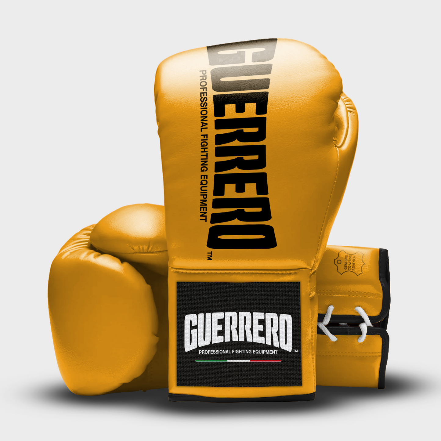 Guantes de boxeo Guerrero™ Gold Lace de cuero genuino