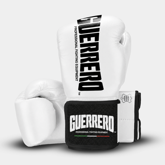 Guantoni da Boxe in Vera Pelle Titan PRO Bianchi Guerrero™
