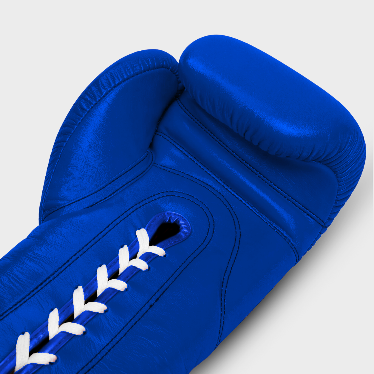 Guantoni da Boxe in Vera Pelle Laces Blu | Guerrero™