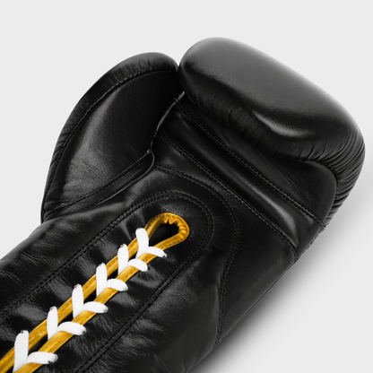 Guantoni da Boxe in Vera Pelle Titan Neri Laces Guerrero™