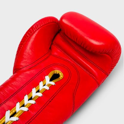 Gants de boxe en cuir véritable Titan Red Laces Guerrero™