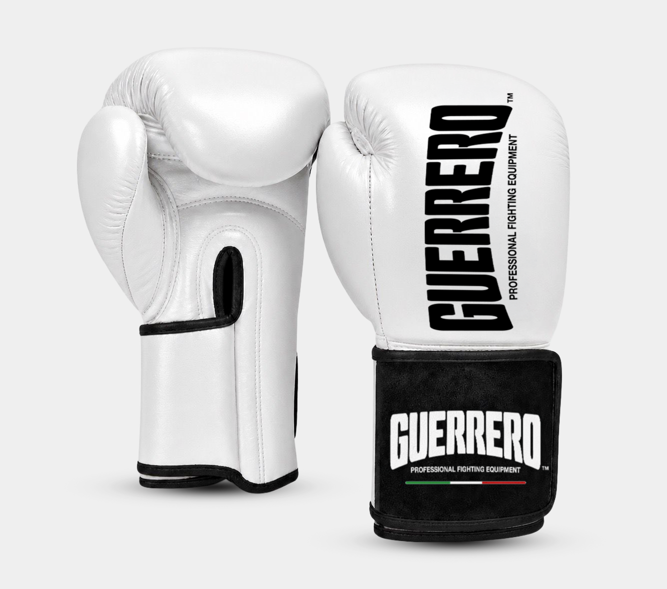Guantoni da Boxe in Vera Pelle Titan BE Bianchi Guerrero™