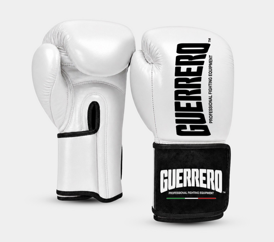 Guantoni da Boxe in Vera Pelle Titan BE Bianchi Guerrero™