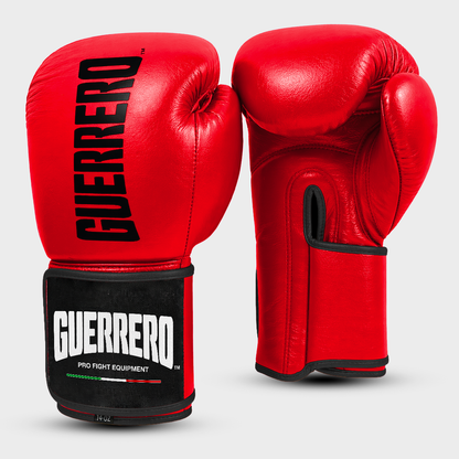 Titan Gloves Plus Full Guard Helmet in Red Genuine Leather | Guerrero